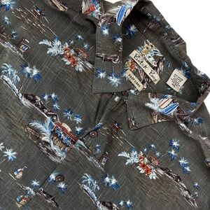 Batik Bay Button Up Shirt Mens XXL Tropical Tiki Surf Rayon Camp Short Sleeve